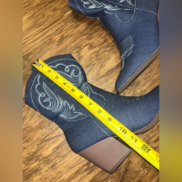 SHEIN Blue and Brown Heeled Boots - Picture 10 of 10